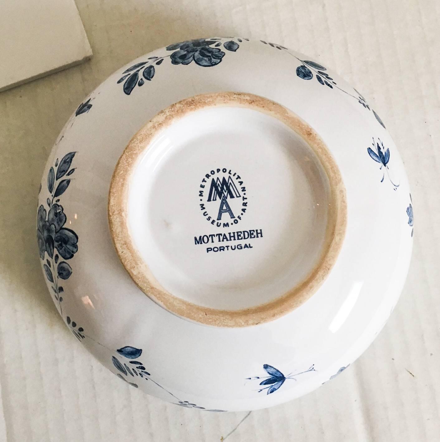 Fired Mottahedeh Delft Flower Frog Bowl