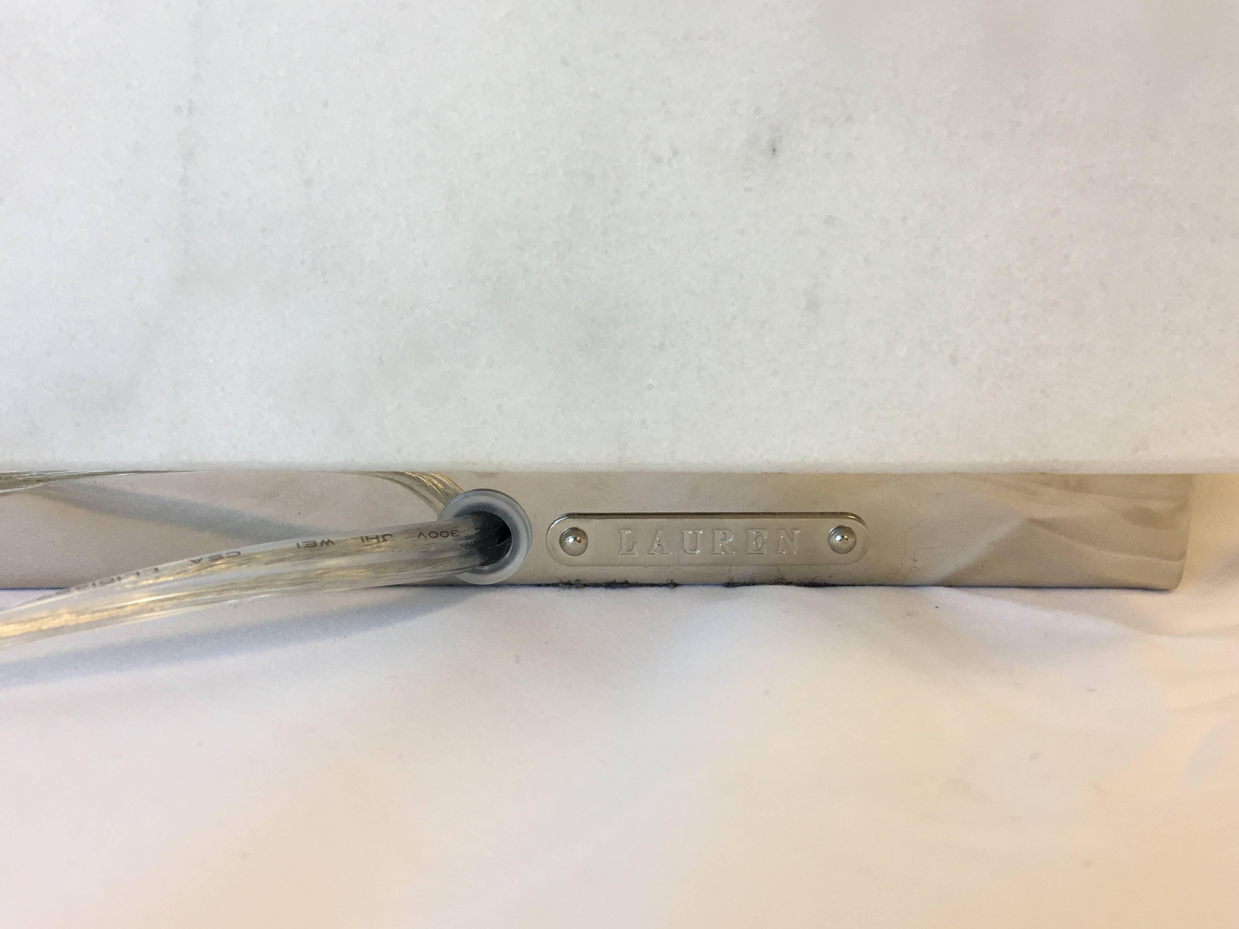 Ralph Lauren Marble Lamp with Shade In Excellent Condition In Richmond, VA