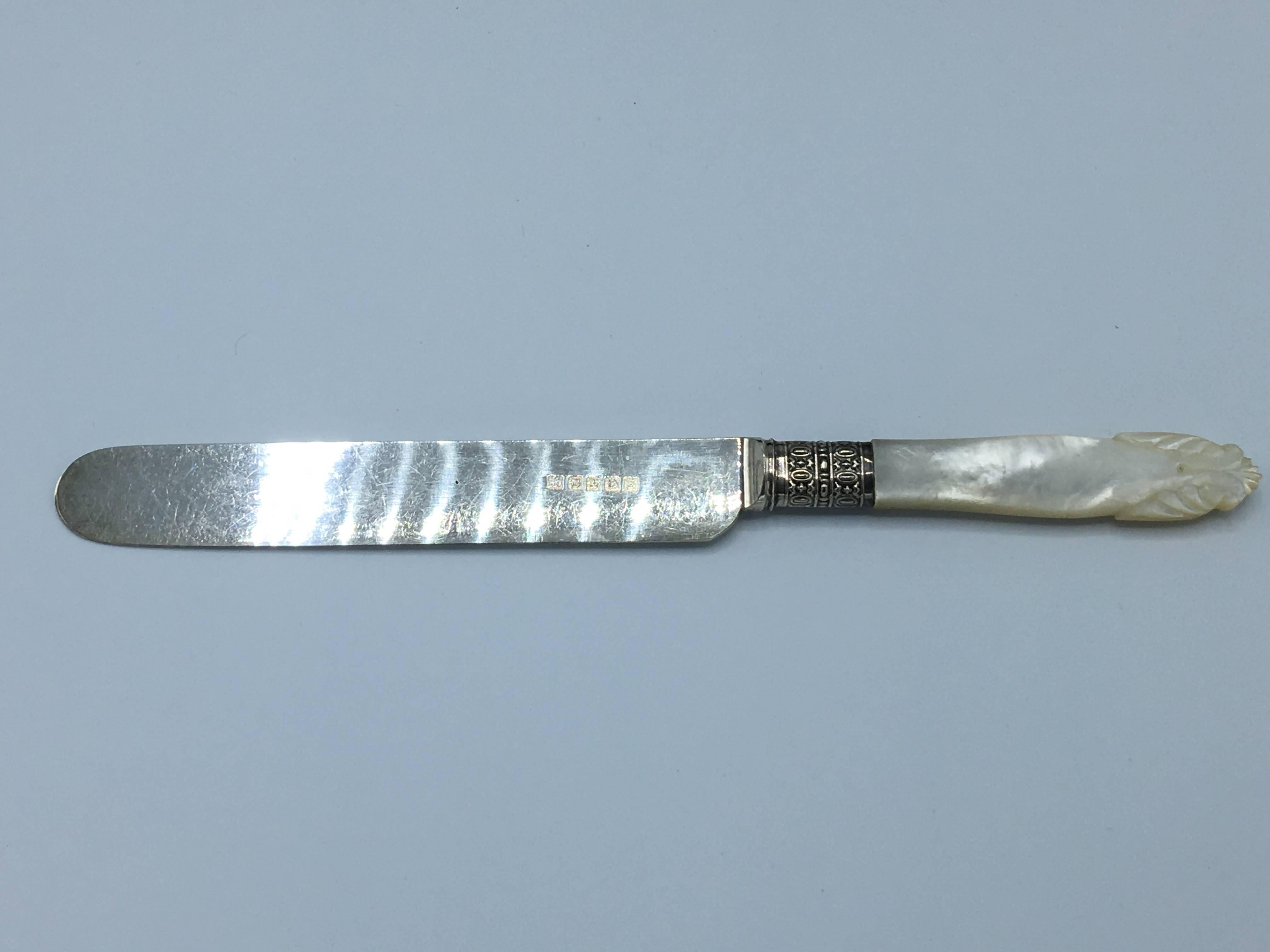 19th Century Tiffany & Co. Sterling Silver and Mother-of-Pearl Knives, Set of 12 1