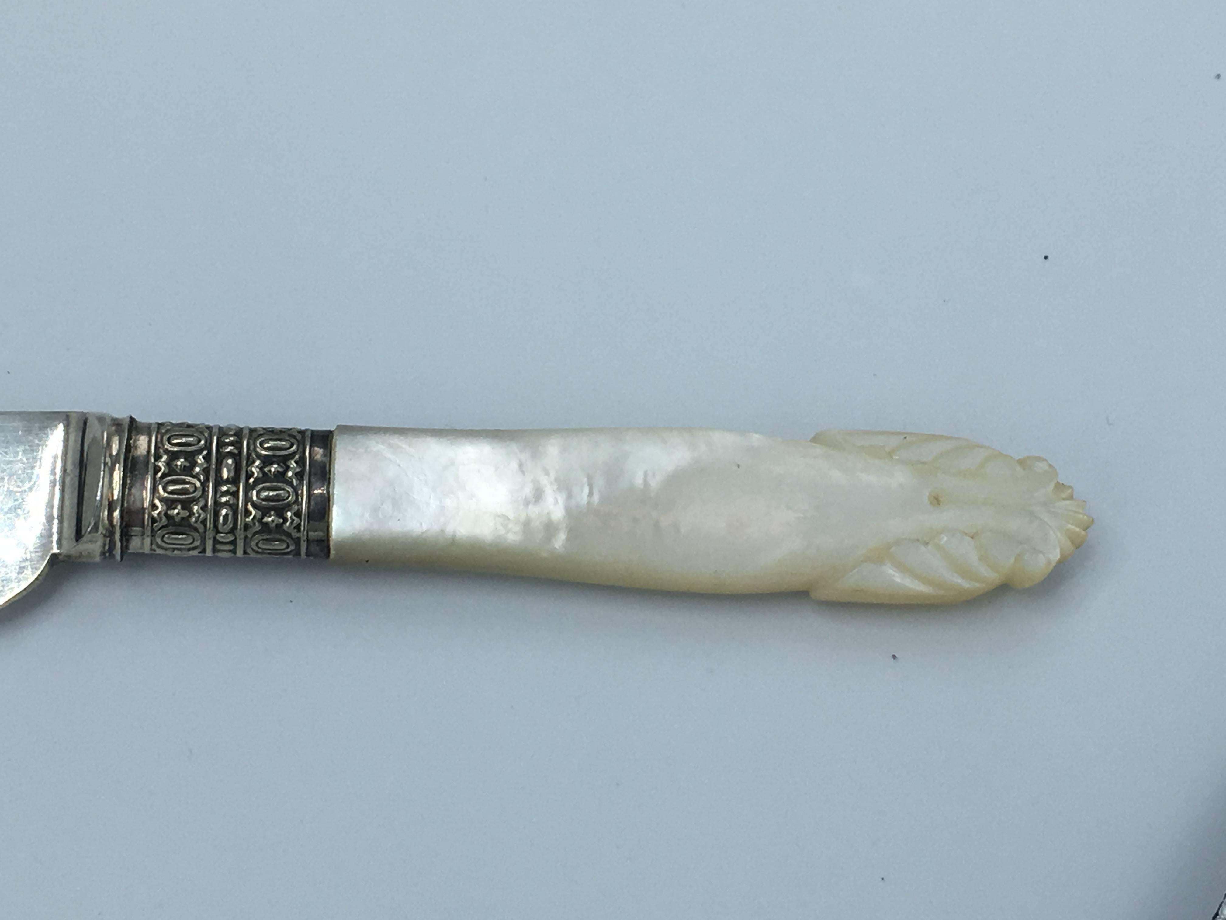 19th Century Tiffany & Co. Sterling Silver and Mother-of-Pearl Knives, Set of 12 3