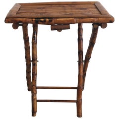 1920s Bamboo Folding Side Table