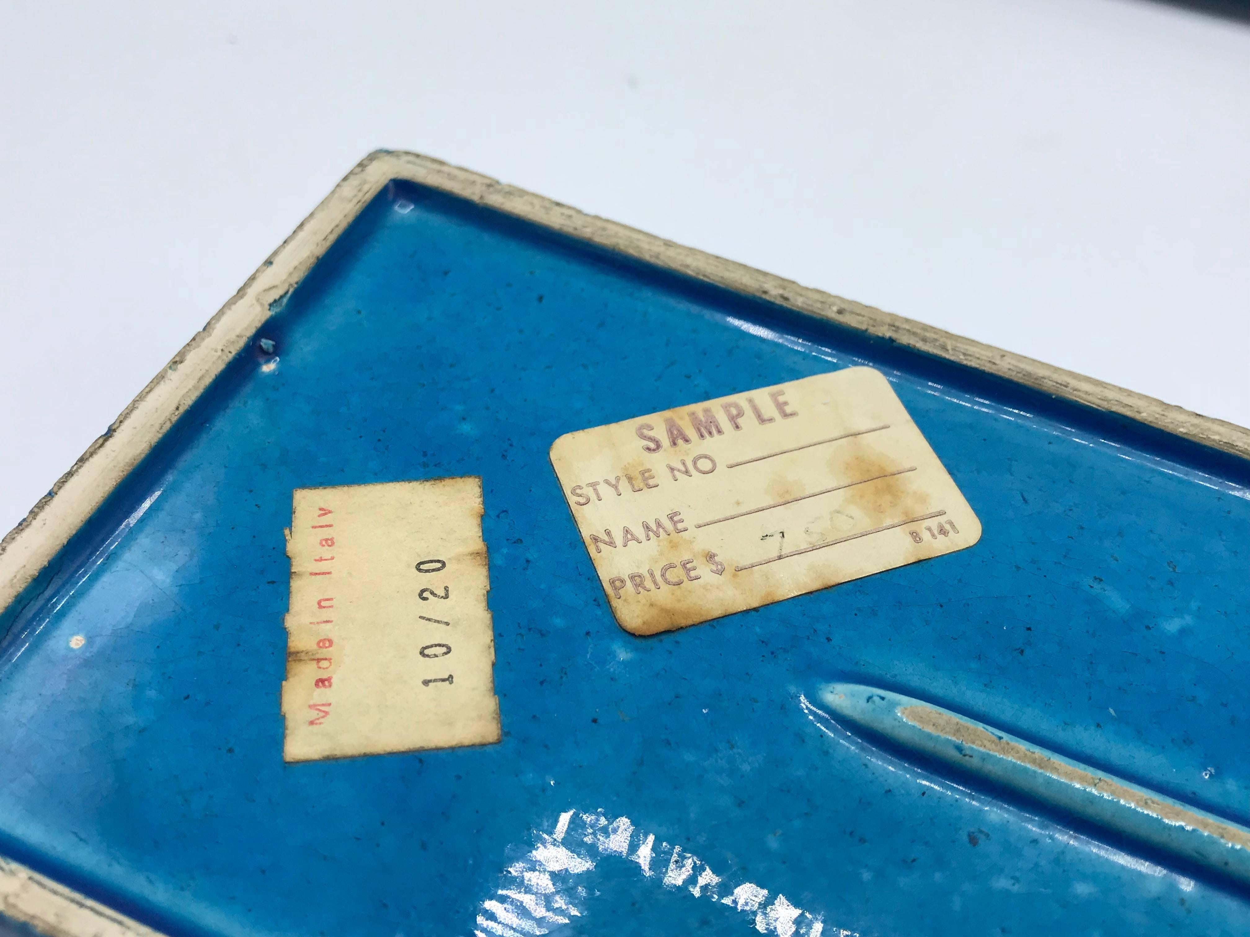 Aldo Londi Bitossi Blue Clover Motif Box, Sample #10/20 1