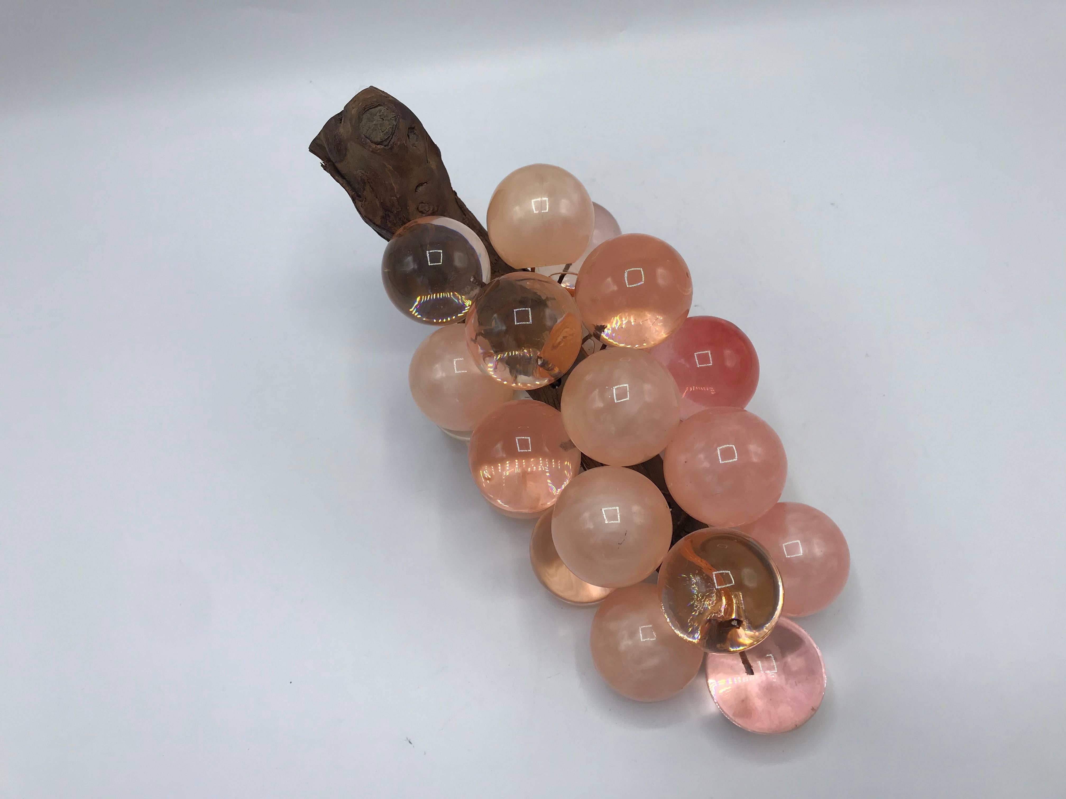 20th Century 1960s Italian Pink Lucite Grape Sculpture