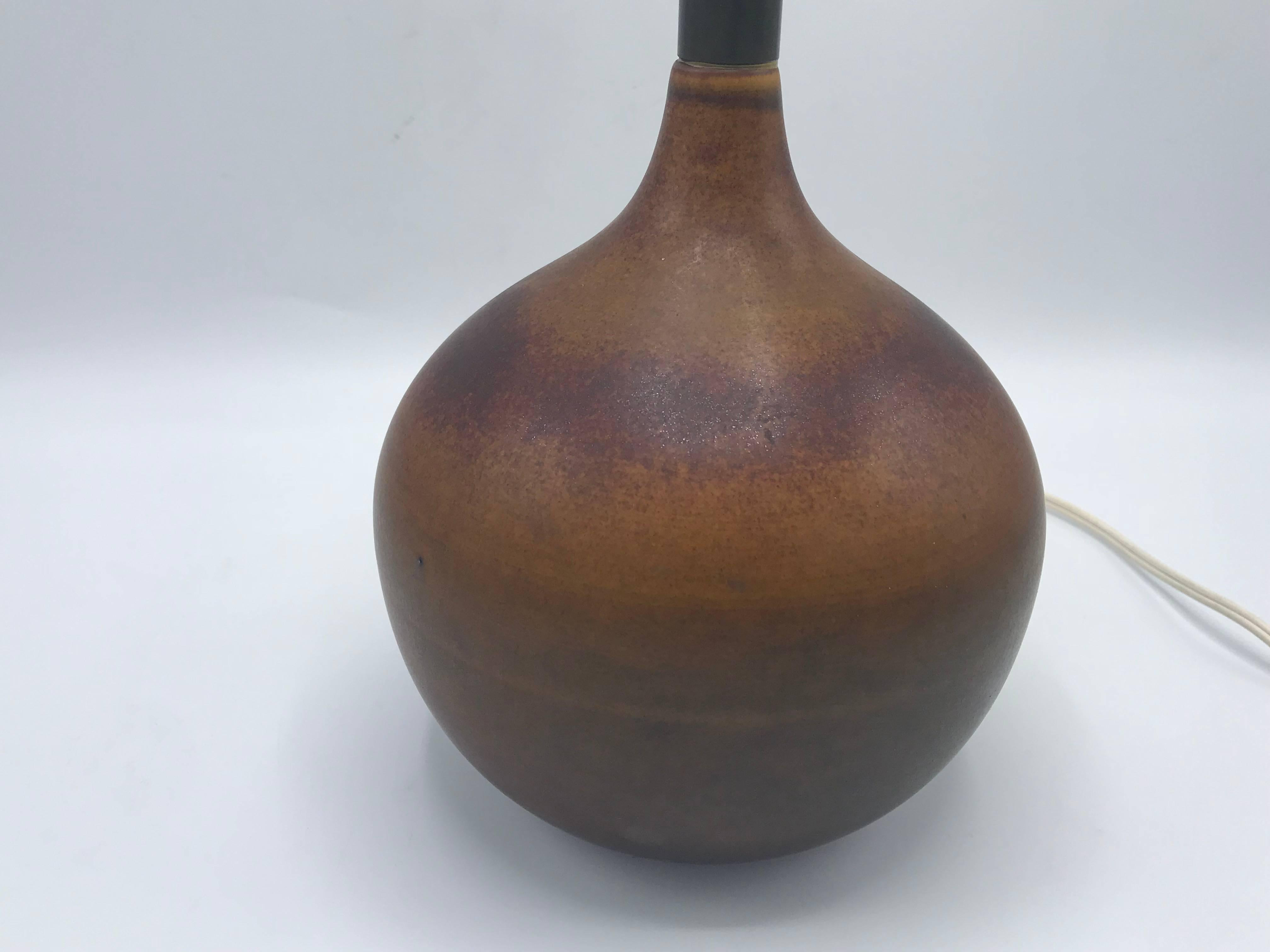 20th Century 1960s Lotte and Gunnar Bostlund Ceramic Gourd Shaped Lamp