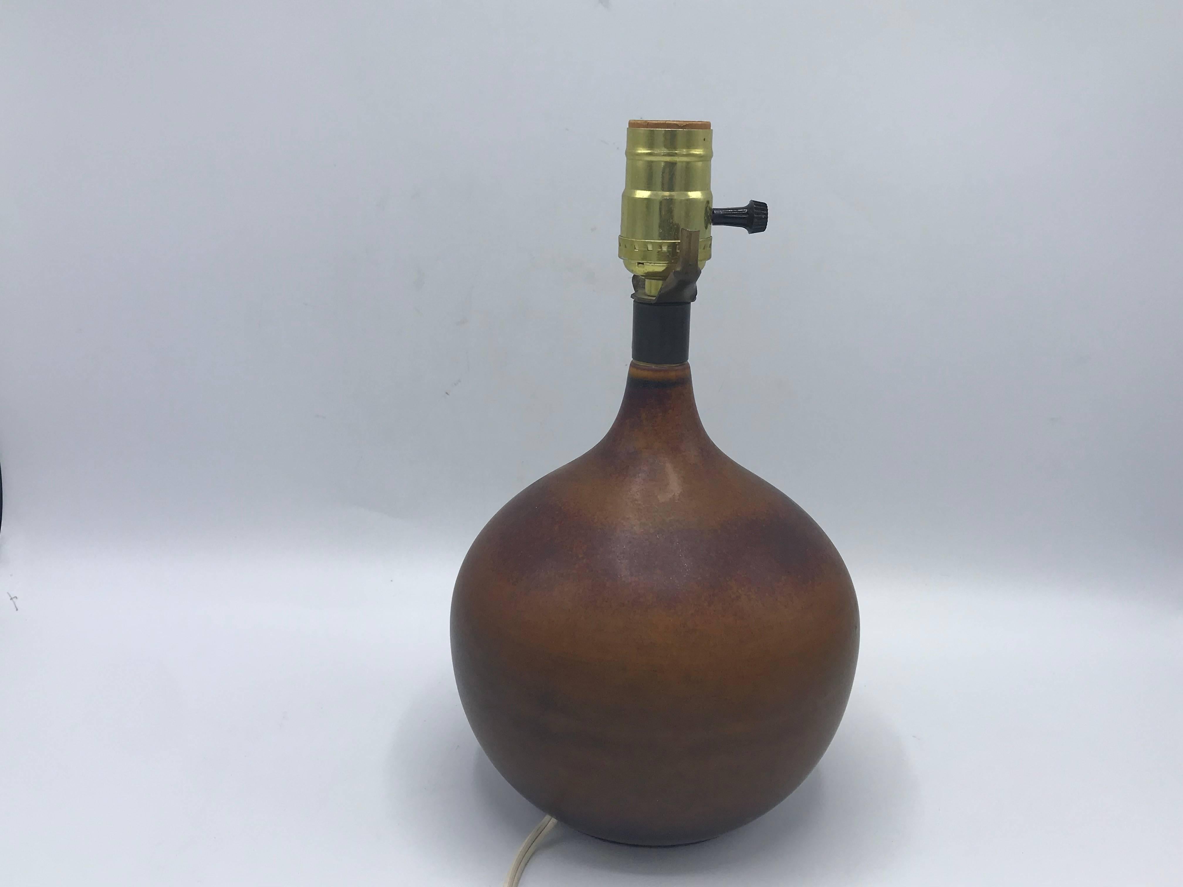 Swedish 1960s Lotte and Gunnar Bostlund Ceramic Gourd Shaped Lamp