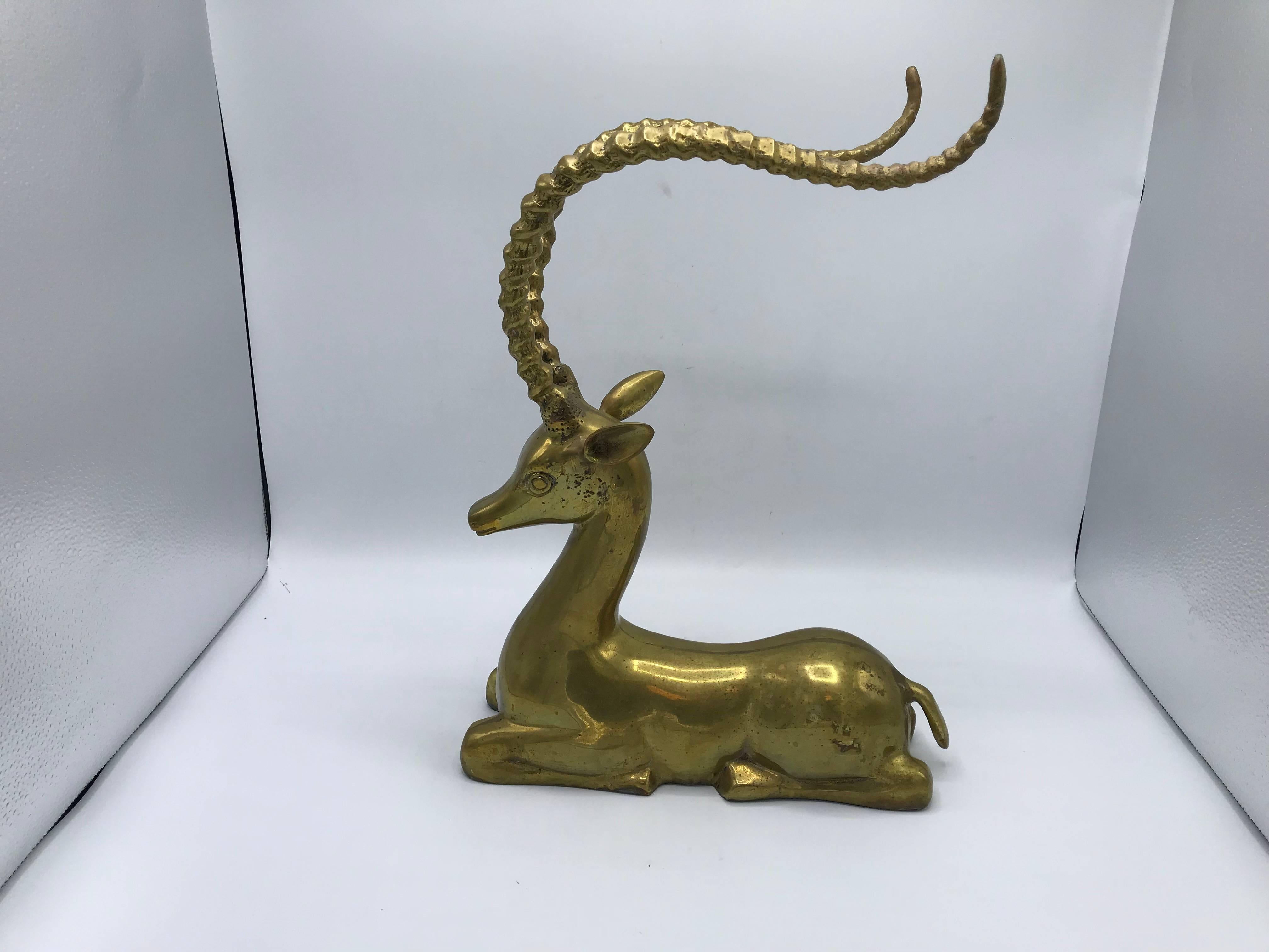 1960s Italian Sarreid Ltd. Brass Gazelle Modern Sculpture 3