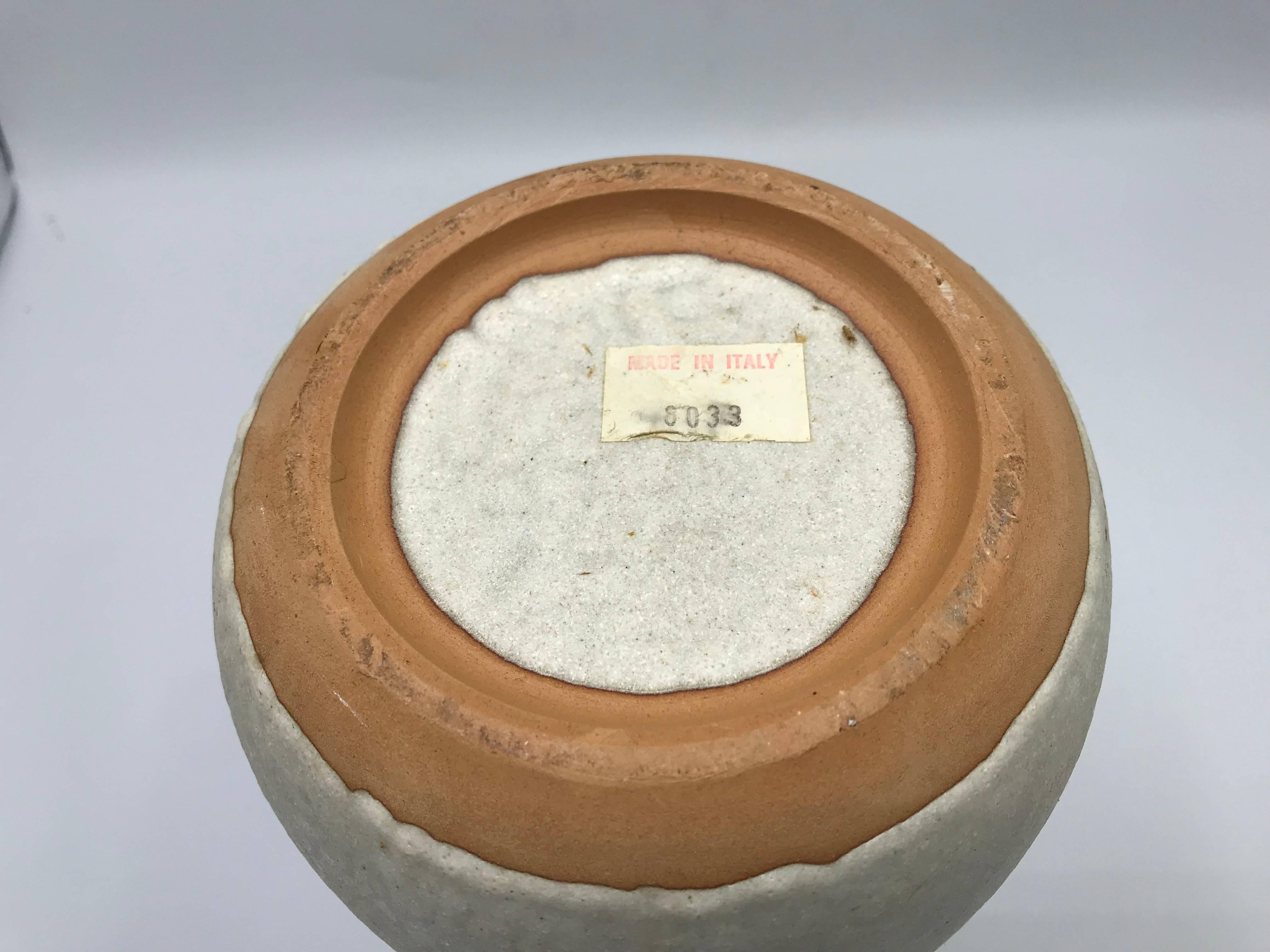 1960s Italian Bitossi Pottery Handled Vase with Geometric Plaid Motif 4