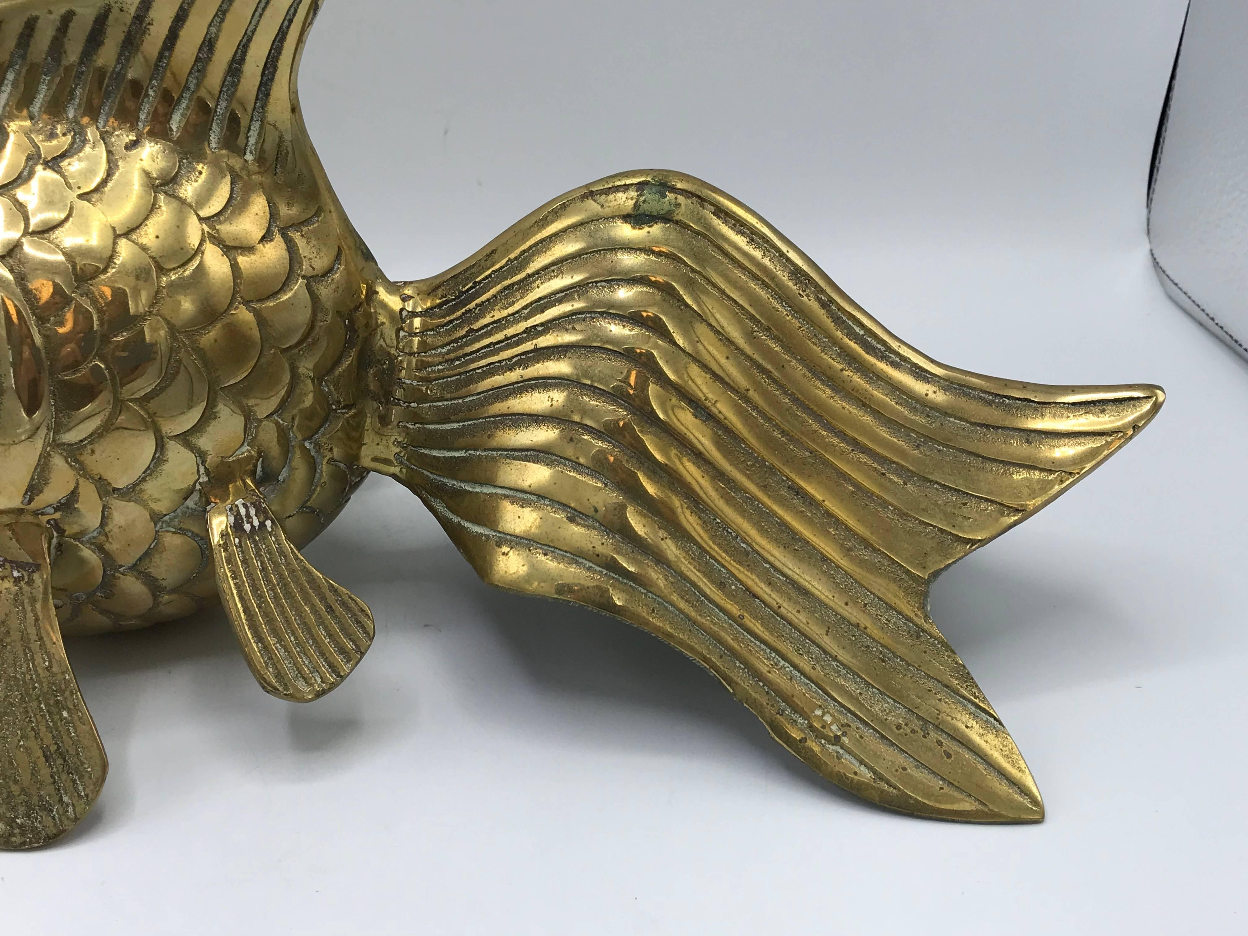 vintage brass koi fish