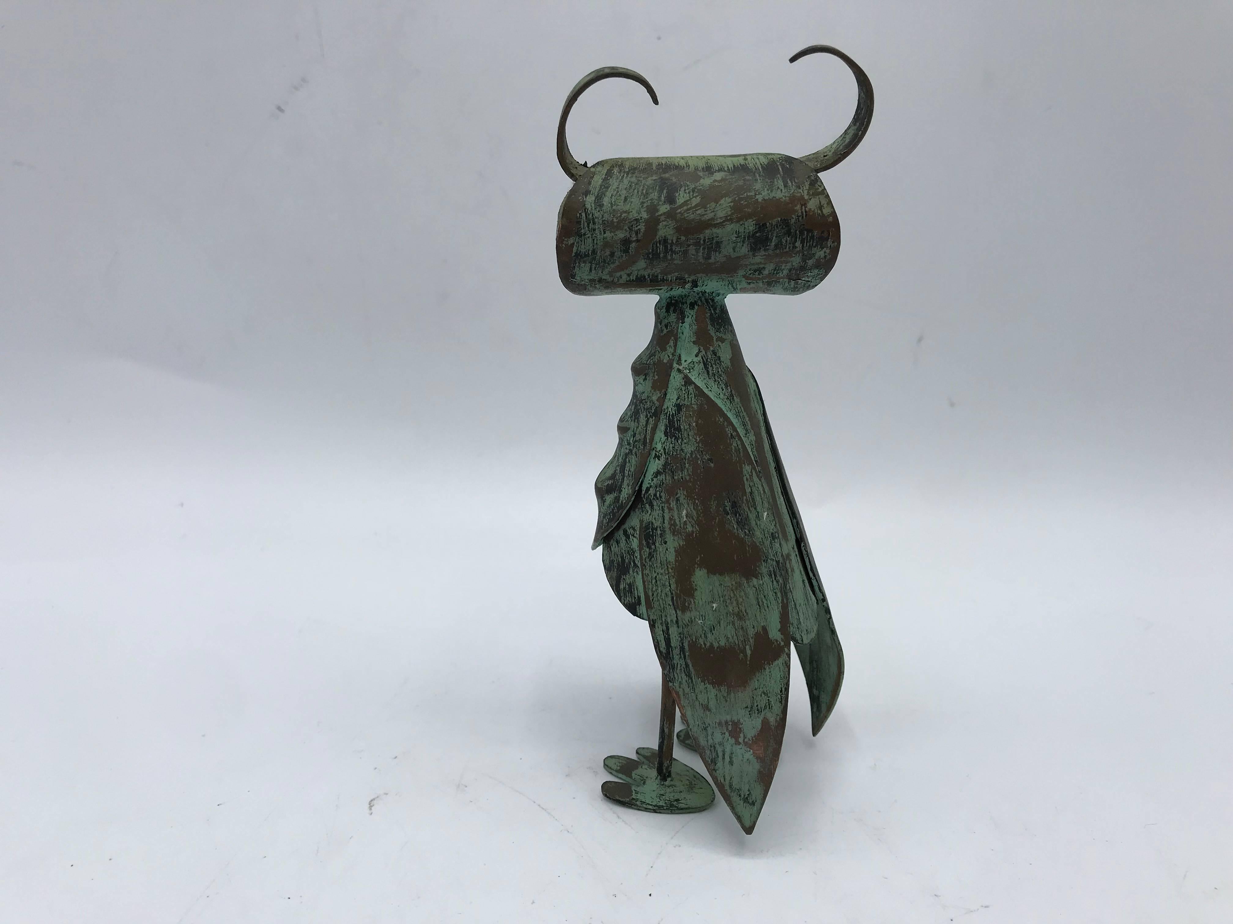 Mid-Century Modern 1960s Los Castillo Copper Owl Sculpture