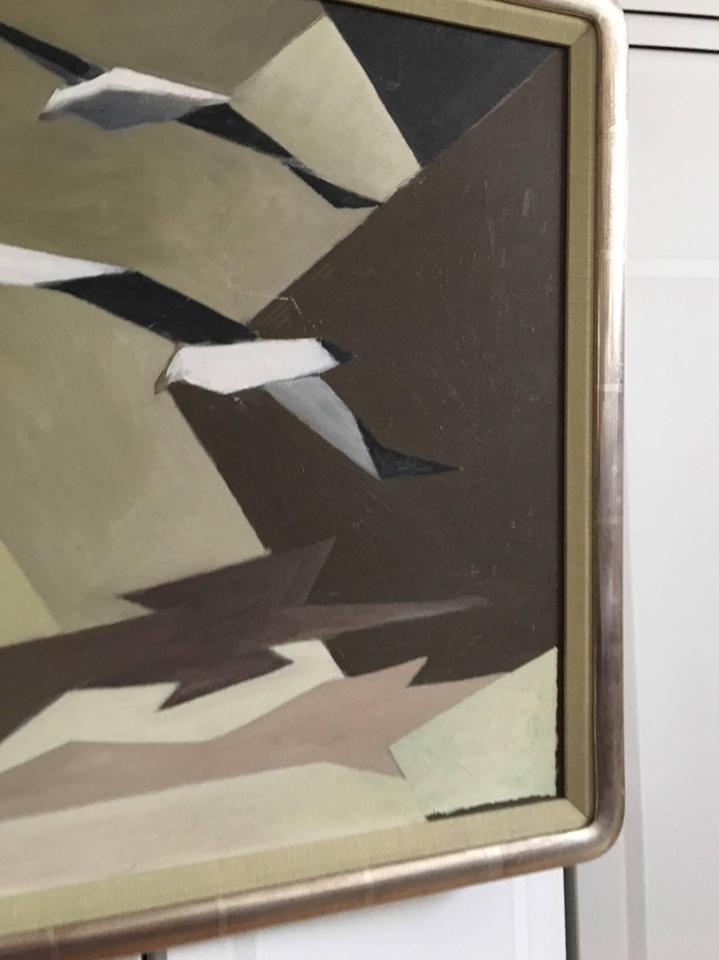 Mid-Century Modern Modernist Composition of Three Abstract Seagulls, 1959