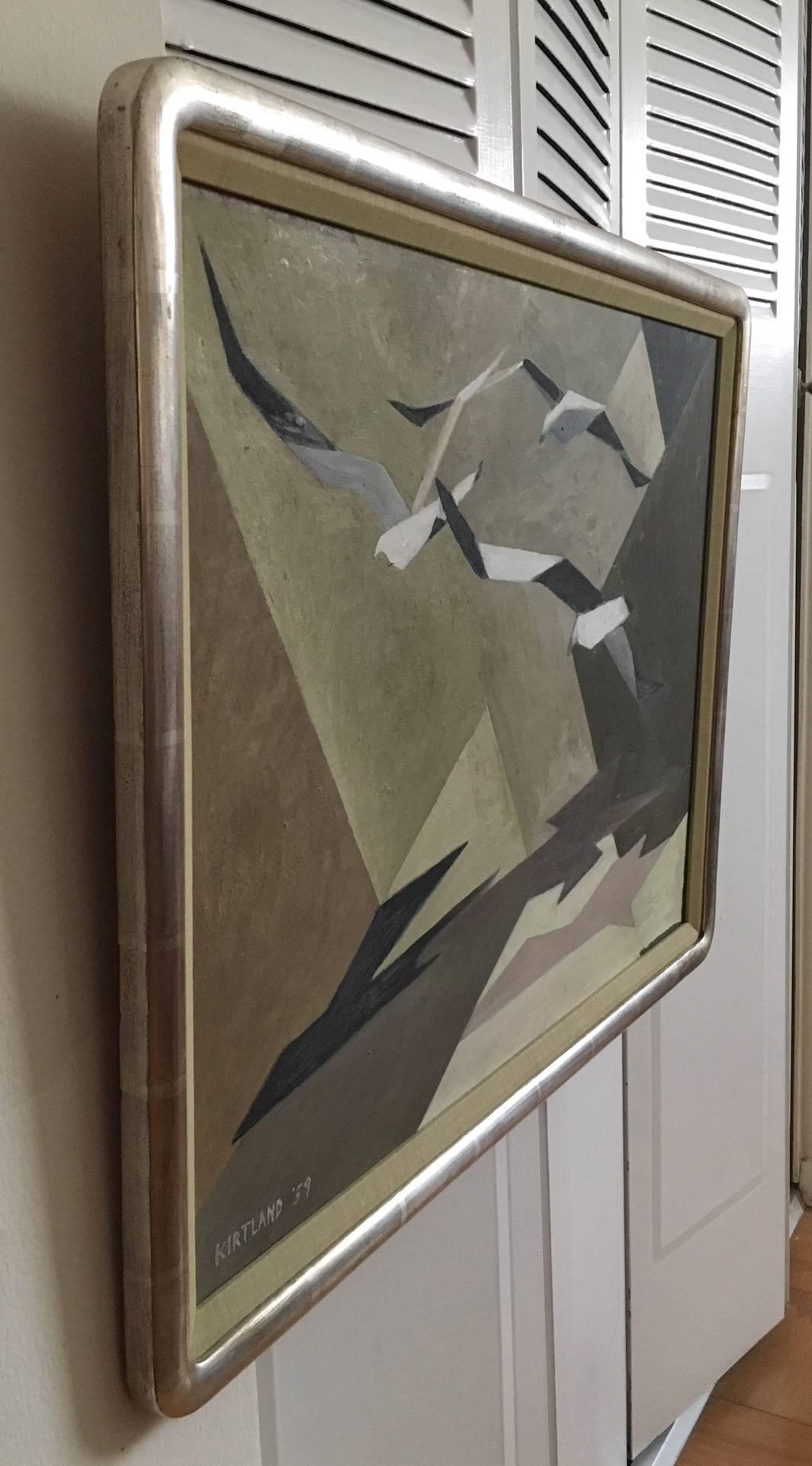 American Modernist Composition of Three Abstract Seagulls, 1959