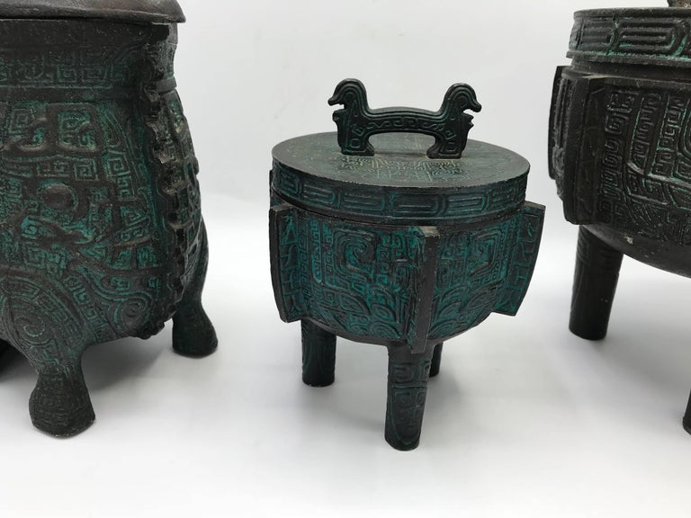 1970s James Mont Style Pitcher, Ice Bucket, and Ashtray Bar Set, Set of