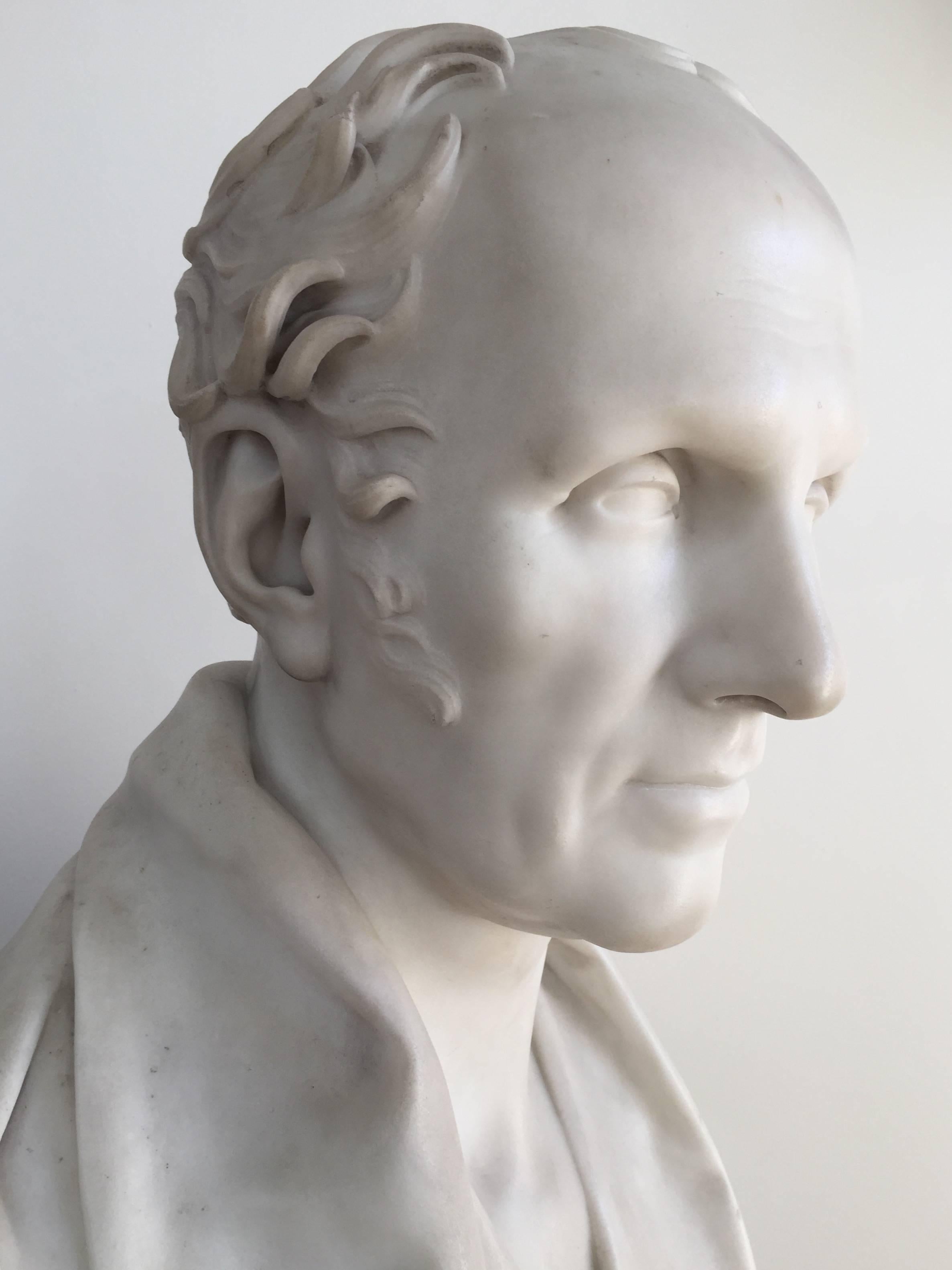 A fine and important Carrara marble portrait bust by the leading sculptor of the day Sir Francis Chantrey of James Dunlop of Glasgow.

The Chantrey ledger provides the following information in in respect of the James Dunlop commission:

1836