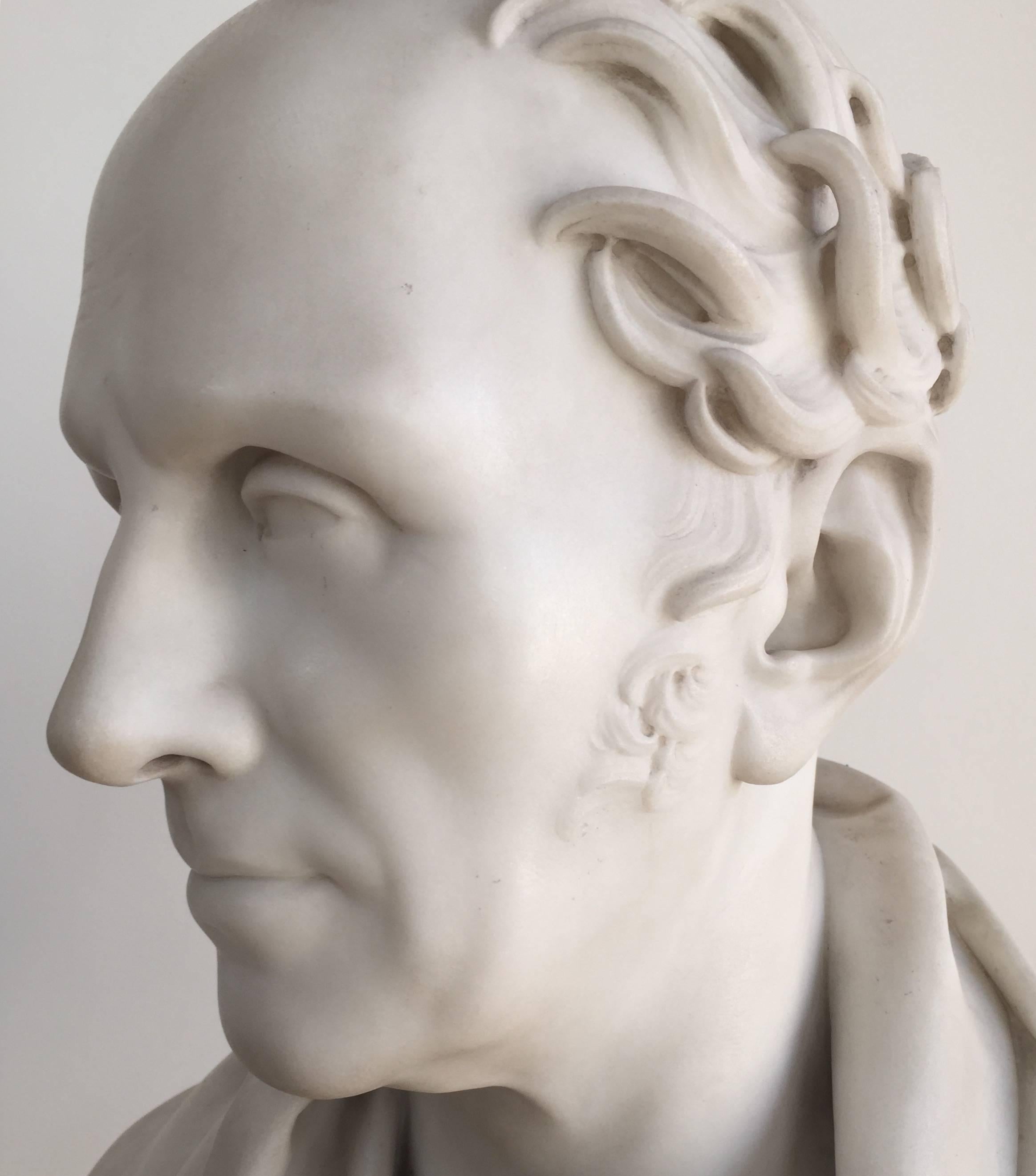 British 1841, Portrait Bust of James Dunlop, Glaswegian Tobacco Millionaire by Chantrey For Sale