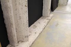 New Made Italian Fireplace in Travertine, Baroque Style, 19th Century