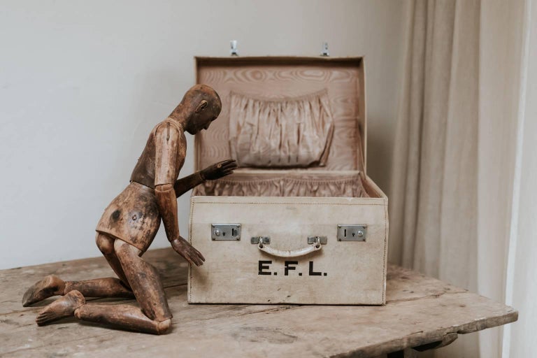 Early 20th Century Vellum Suitcase For Sale at 1stDibs