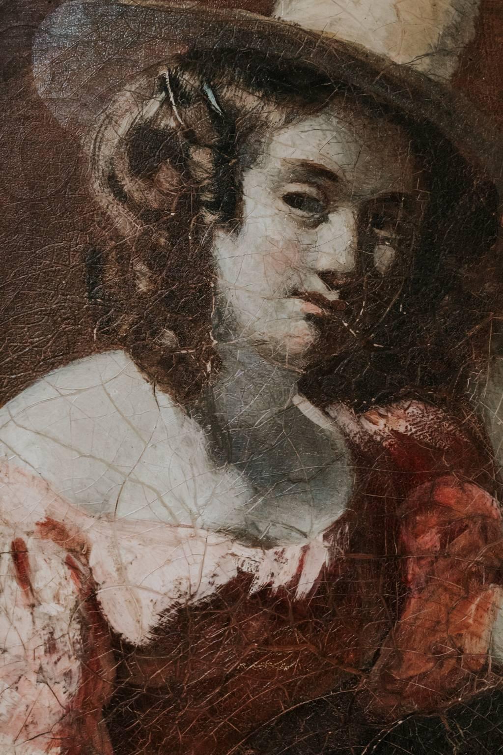 Paar romantische Gemälde des 18. Jahrhunderts (Leinwand) im Angebot