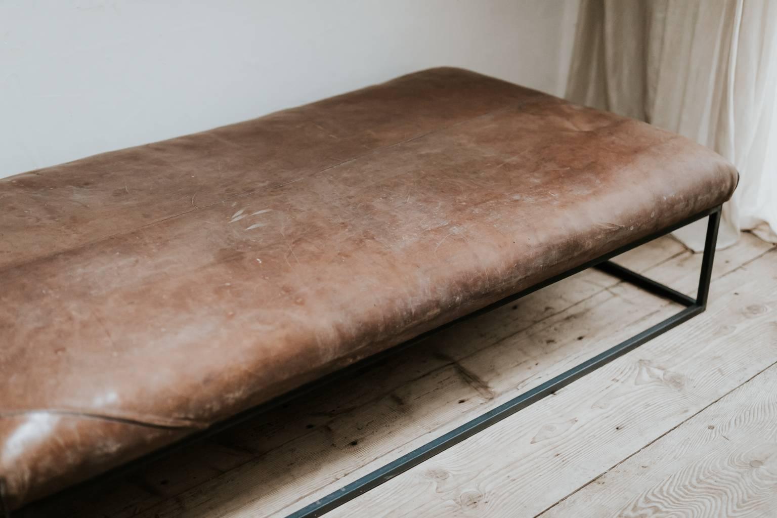 Belgian Customized Leather Topped Coffee Table