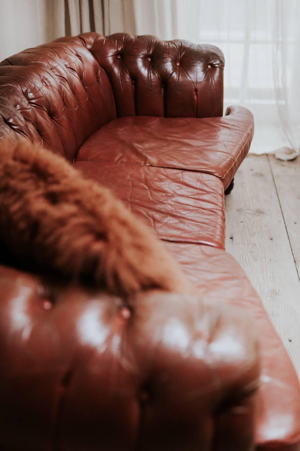 19th Century Red Leather Chesterfield 3