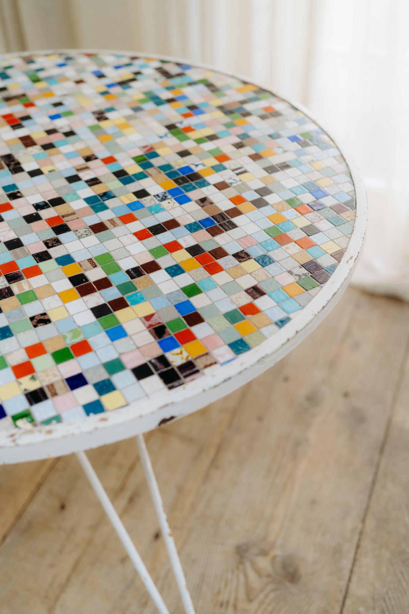 Mosaic 1950's occasional table For Sale