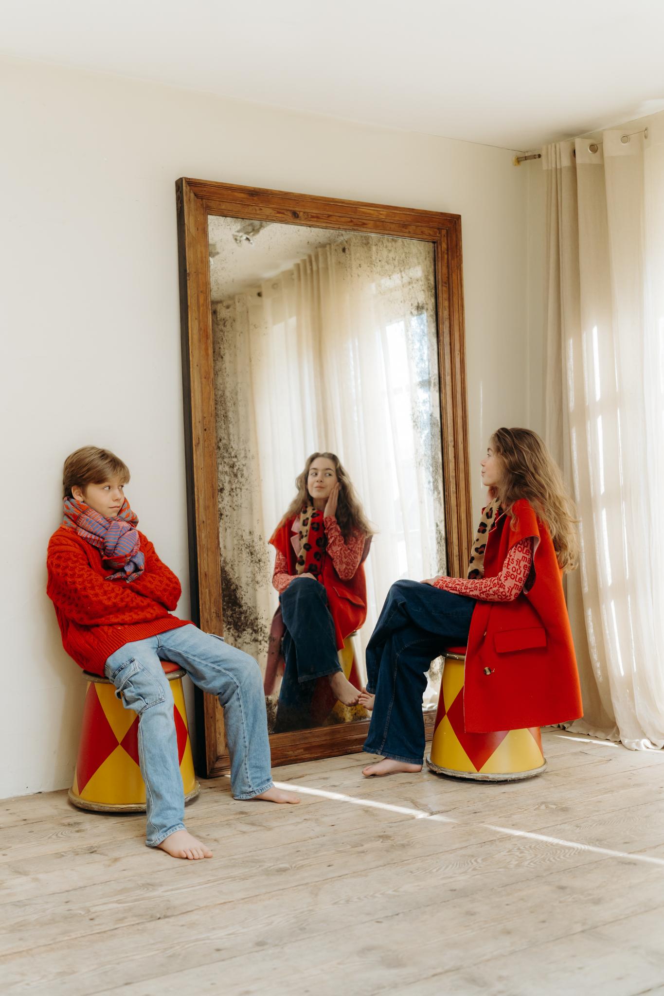 a pair of full length pineframed mirrors ... foxed mirror glass ... 