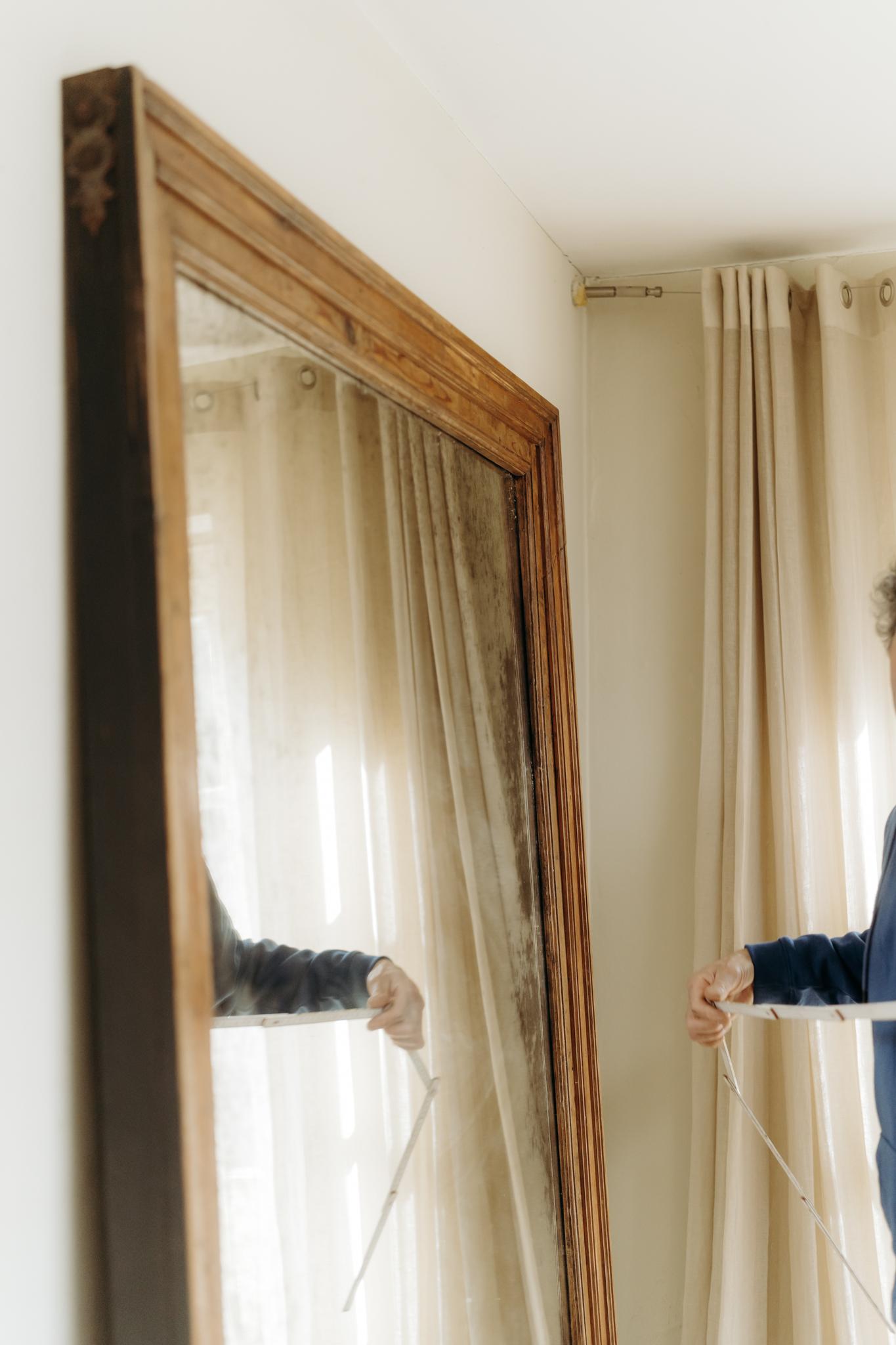 Mirror pair of 19th century full length mirrors For Sale
