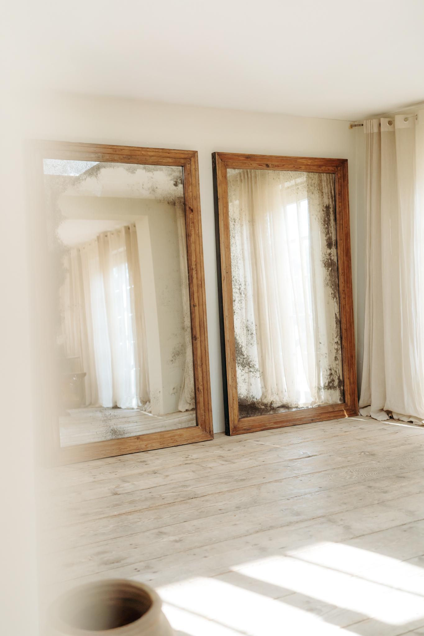 Spanish pair of 19th century full length mirrors For Sale