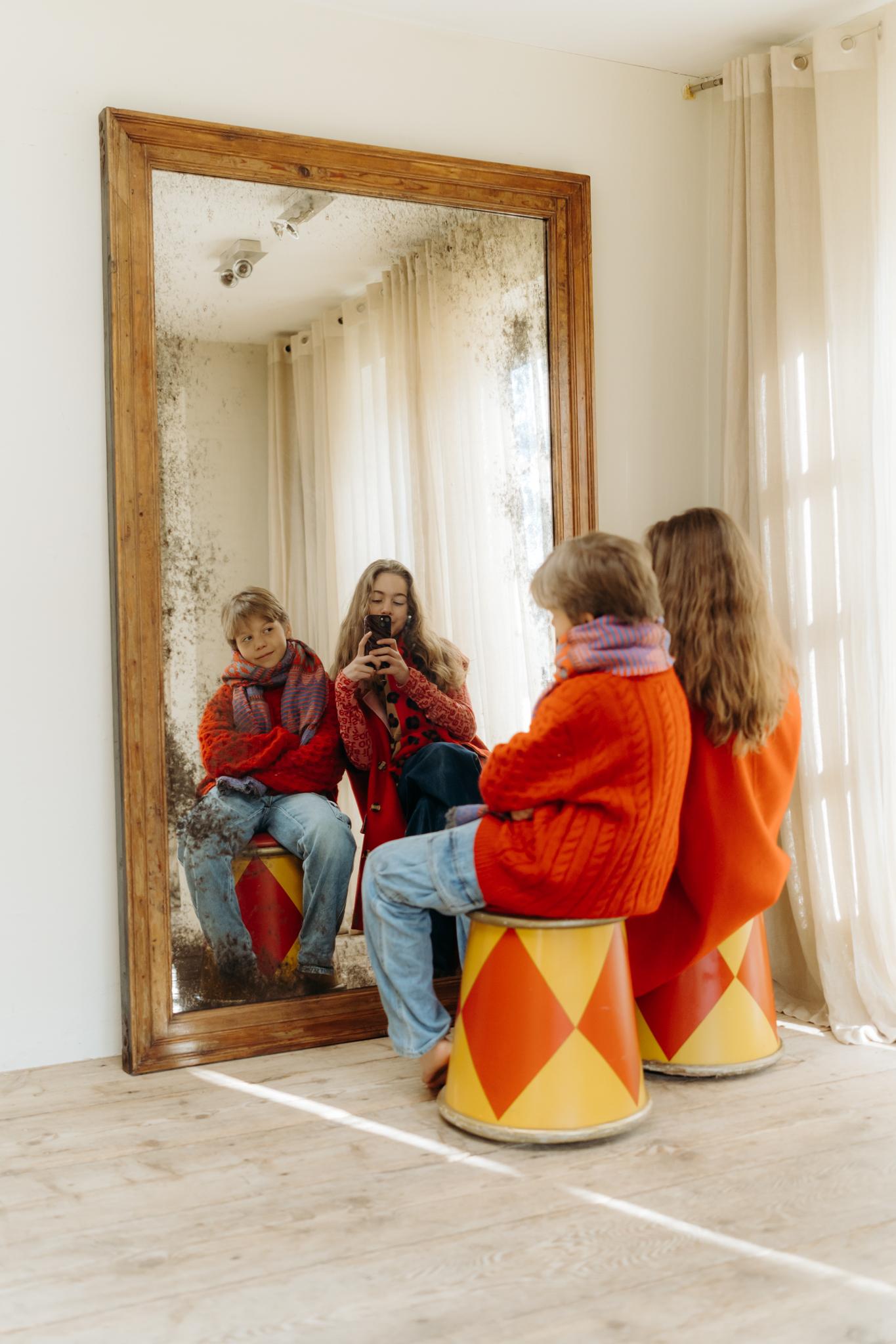 pair of 19th century full length mirrors For Sale 7