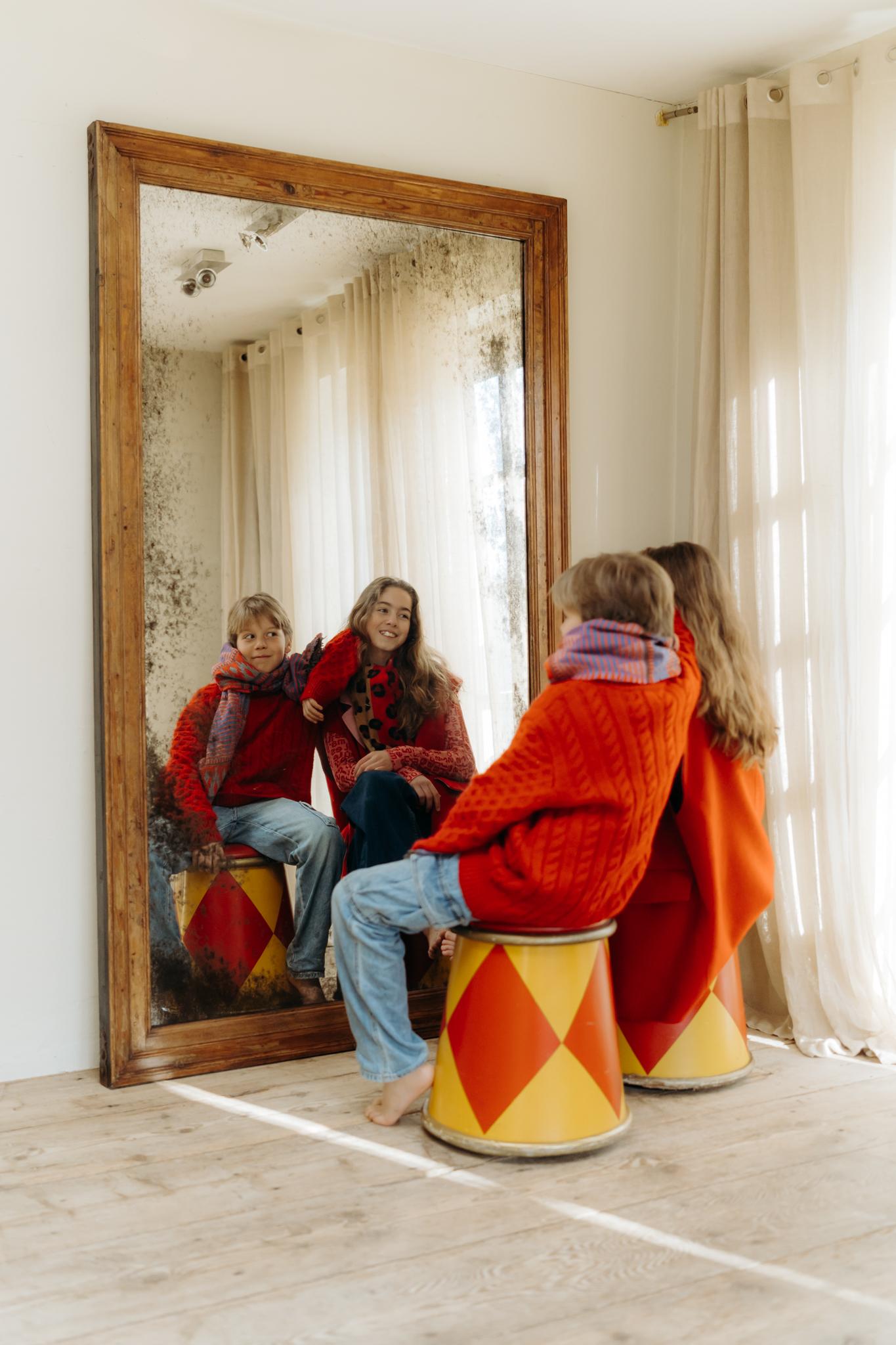 pair of 19th century full length mirrors In Good Condition For Sale In Brecht, BE