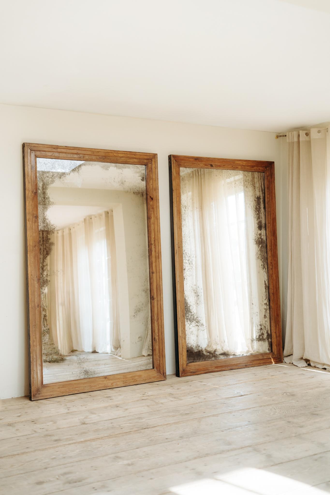 19th Century pair of 19th century full length mirrors For Sale