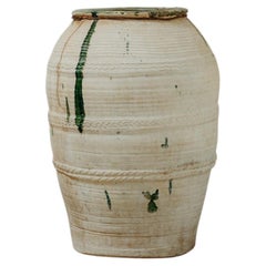 extra large Spanish greenglazed terra cotta jar/urn/planter