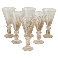 a set of 6 champagne glasses