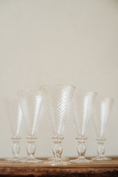 a set of 6 champagne glasses