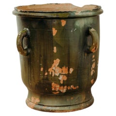 19th century greenglazed terra cotta Castelnaudary planter/jardinière