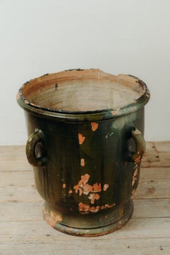 19th century greenglazed terra cotta Castelnaudary planter/jardinière