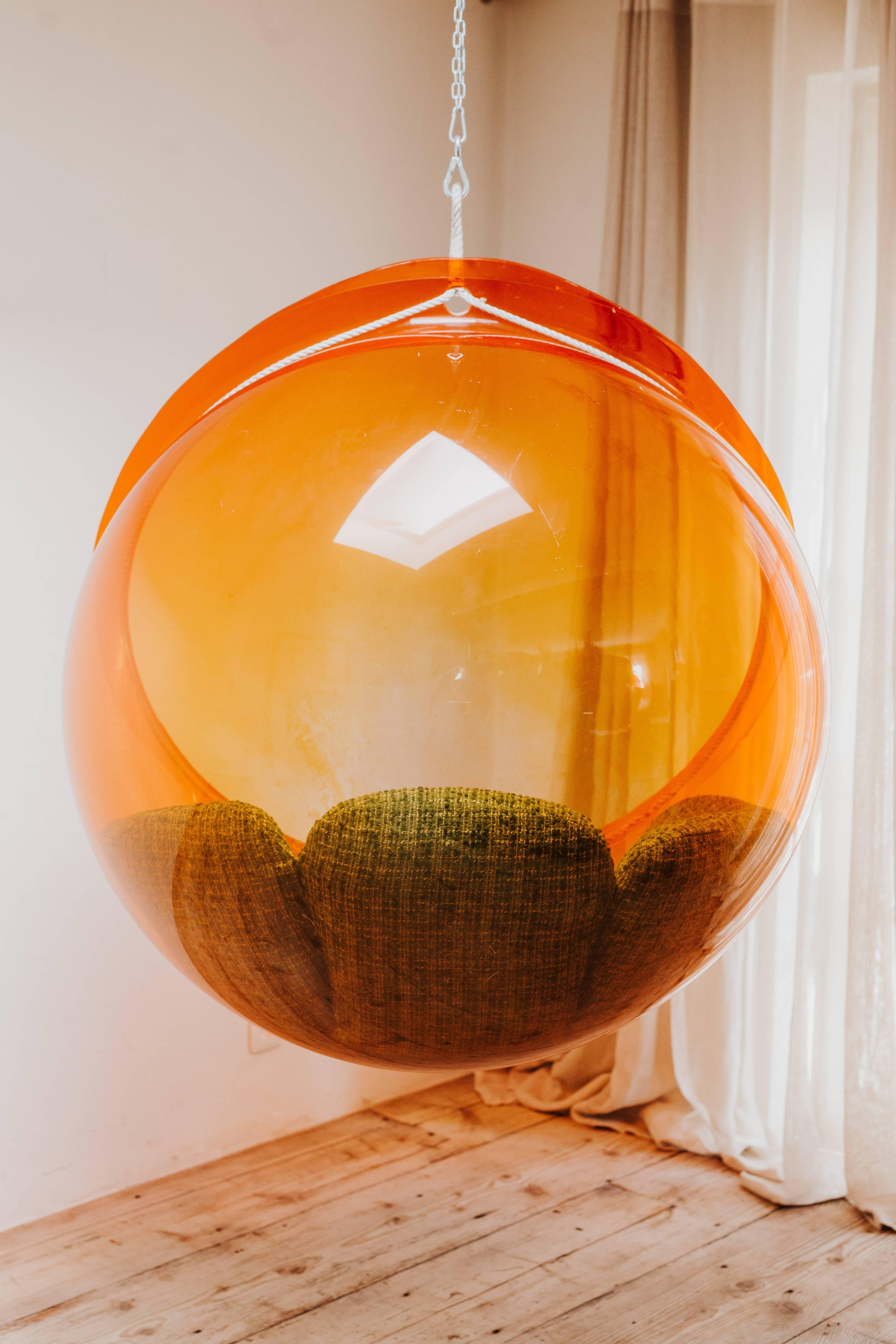 orange bubble chair