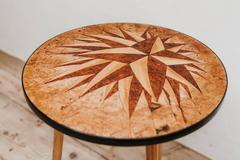 1930s Burr Chestnut and Thuya Star Inlay Table, Sublime Quality and Patina