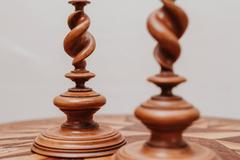 19th Century Palmwood Pair of Twisted Candlesticks