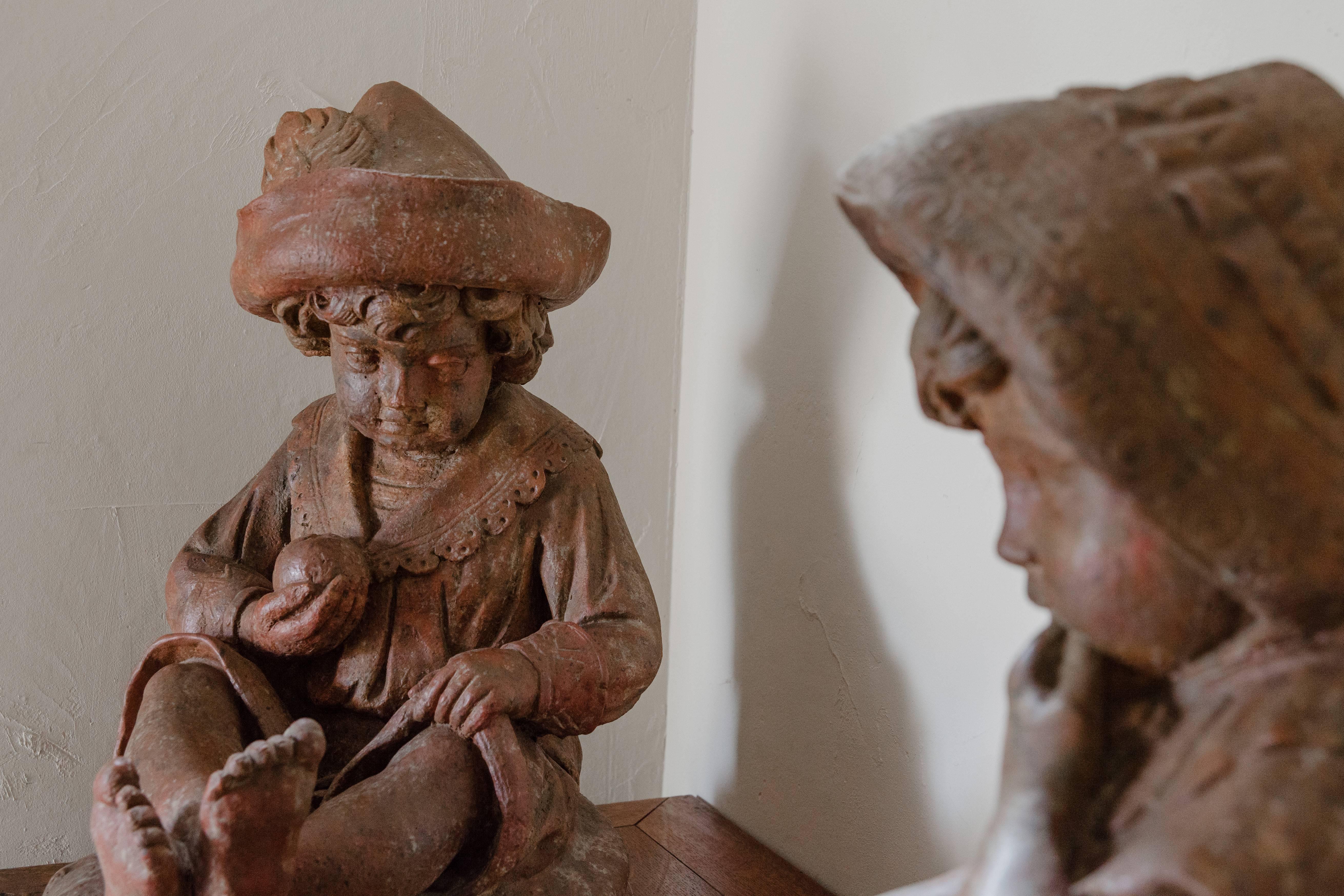 This charming pair, a boy and a girl, came from a château in Normandy/France.