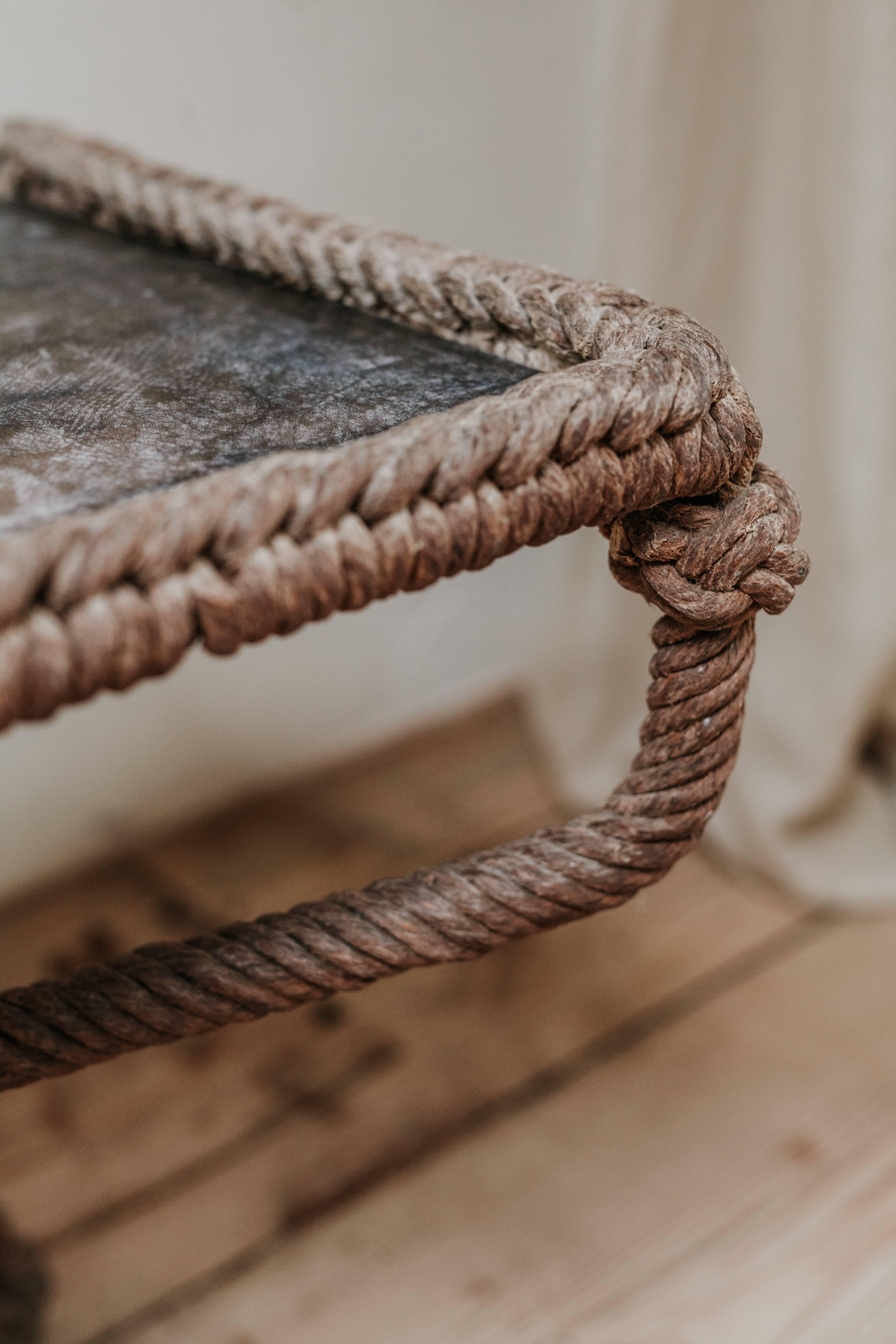 Late 20th Century 20th Century, Leathertopped Rope Table