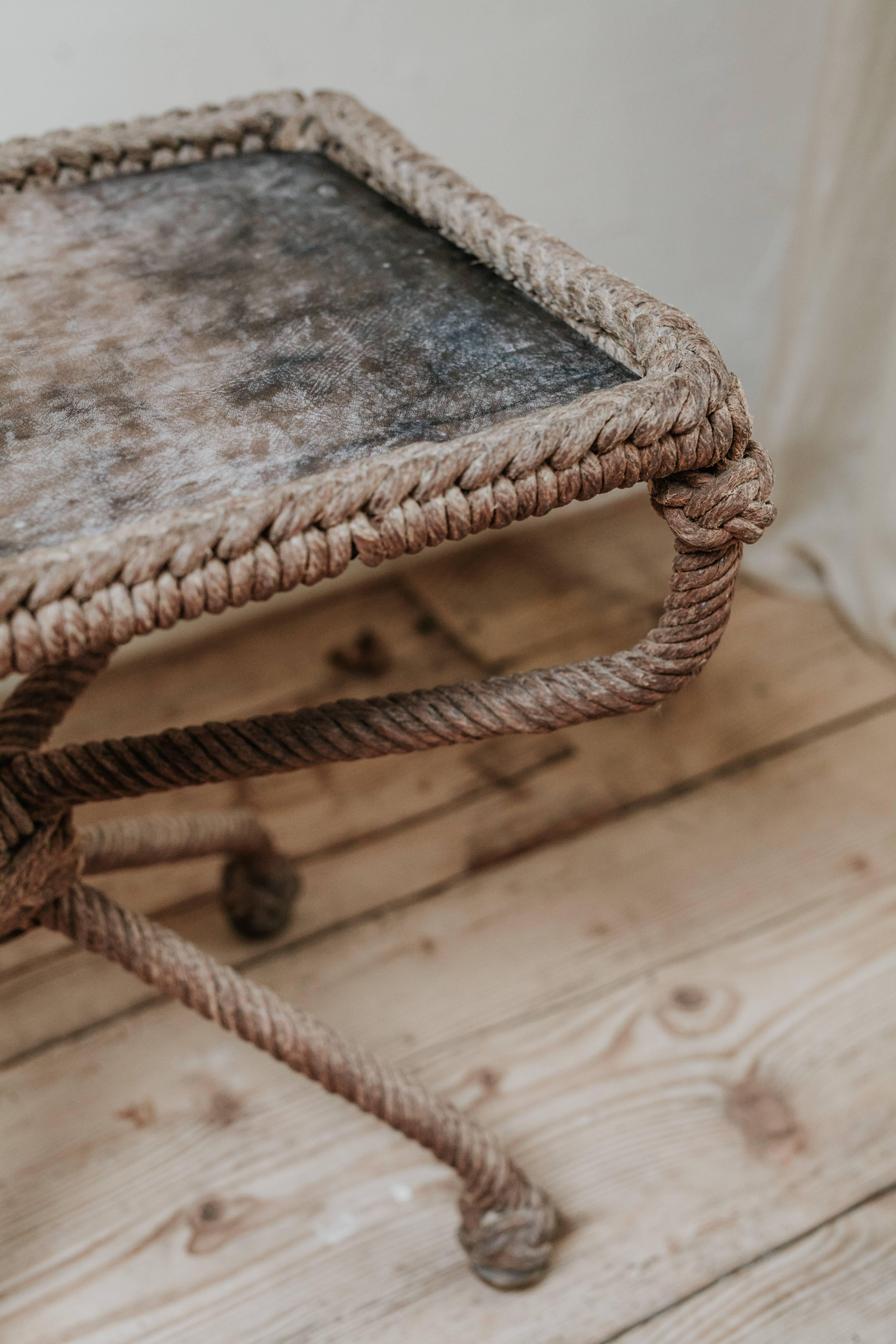 20th Century, Leathertopped Rope Table 4