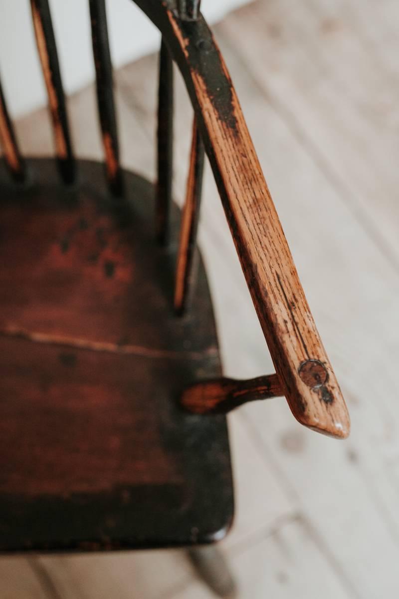 This is a Primitive Folk Art Windsor chair, wonderful piece of country furniture
from the West Country, United Kingdom, stunning patina.