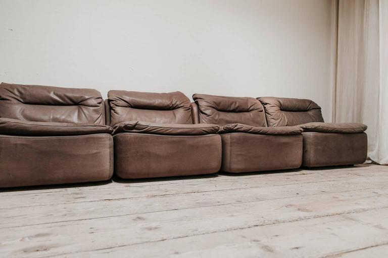 20th Century Leather Modular Sectional Sofa At 1stdibs German 20th Century Leather Modular Sectional Sofa For