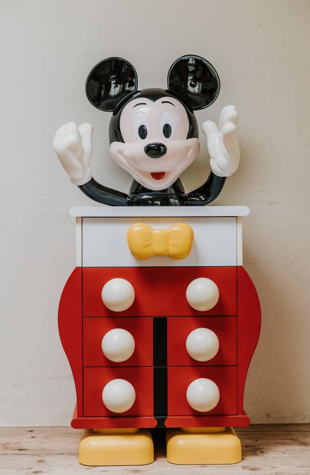 French Mickey Mouse Chest of Drawers by Pierre Colleu edited by Starform in the 1980's