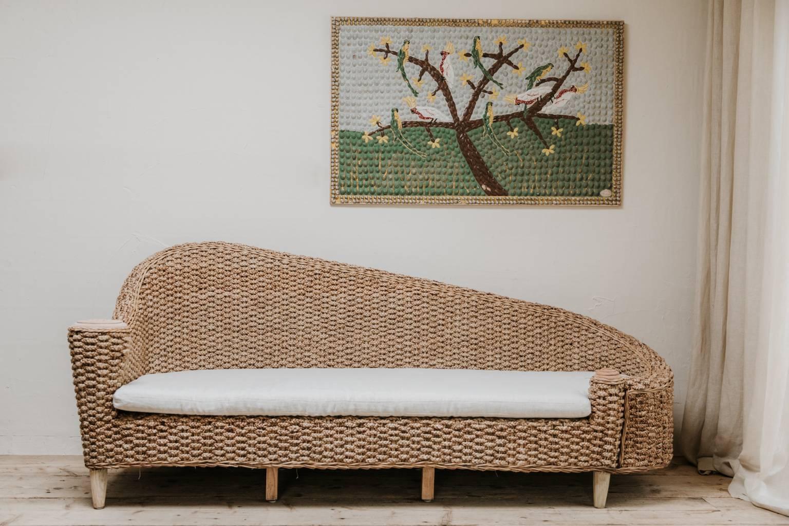 Contemporary Rope and Wood Chaise Longue In Excellent Condition In Brecht, BE