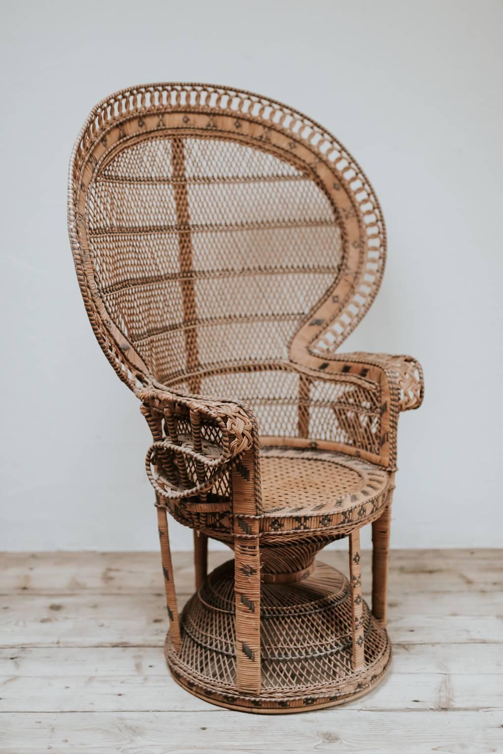 1970s Wicker Peacock Chairs 1