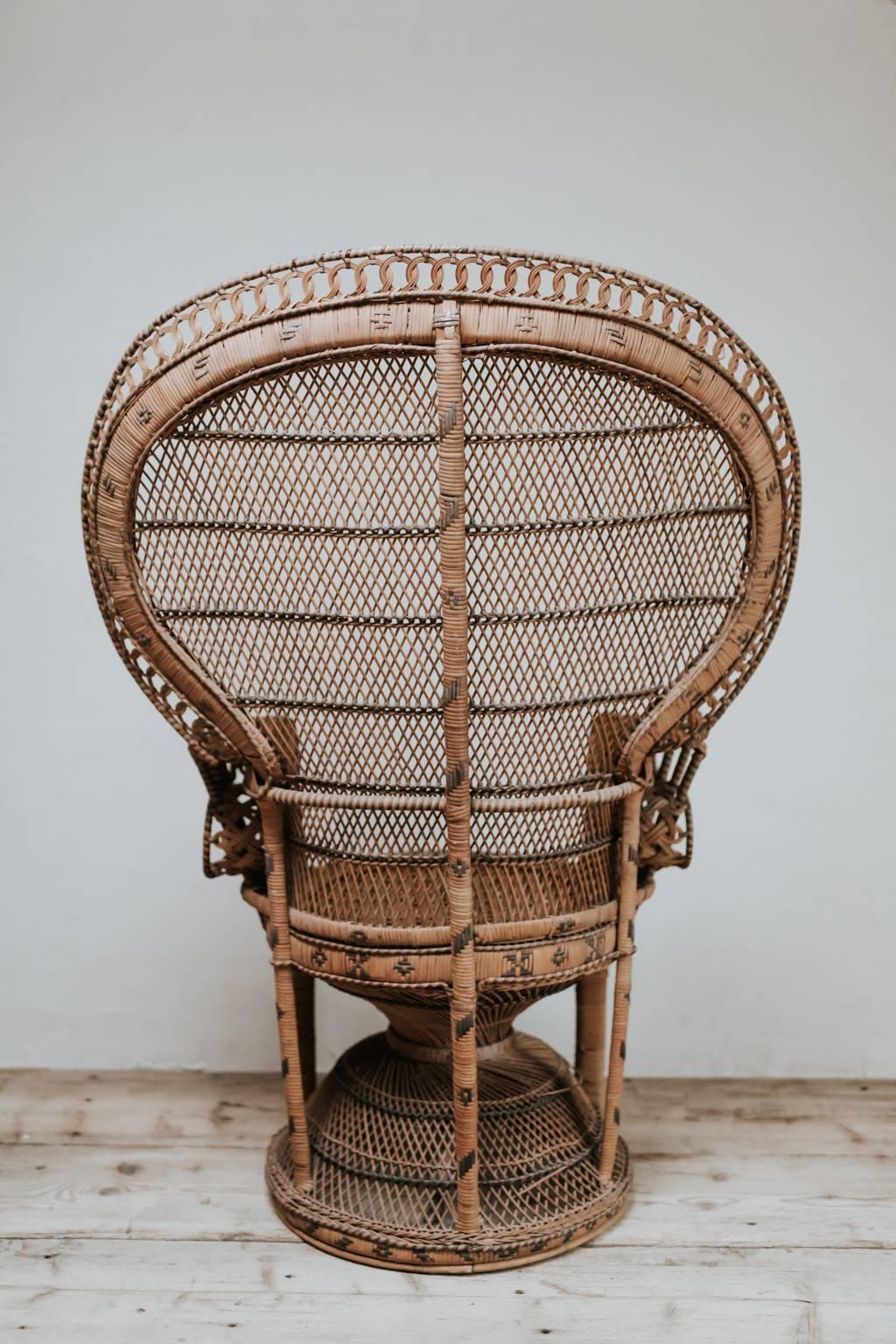 1970s Wicker Peacock Chairs 3
