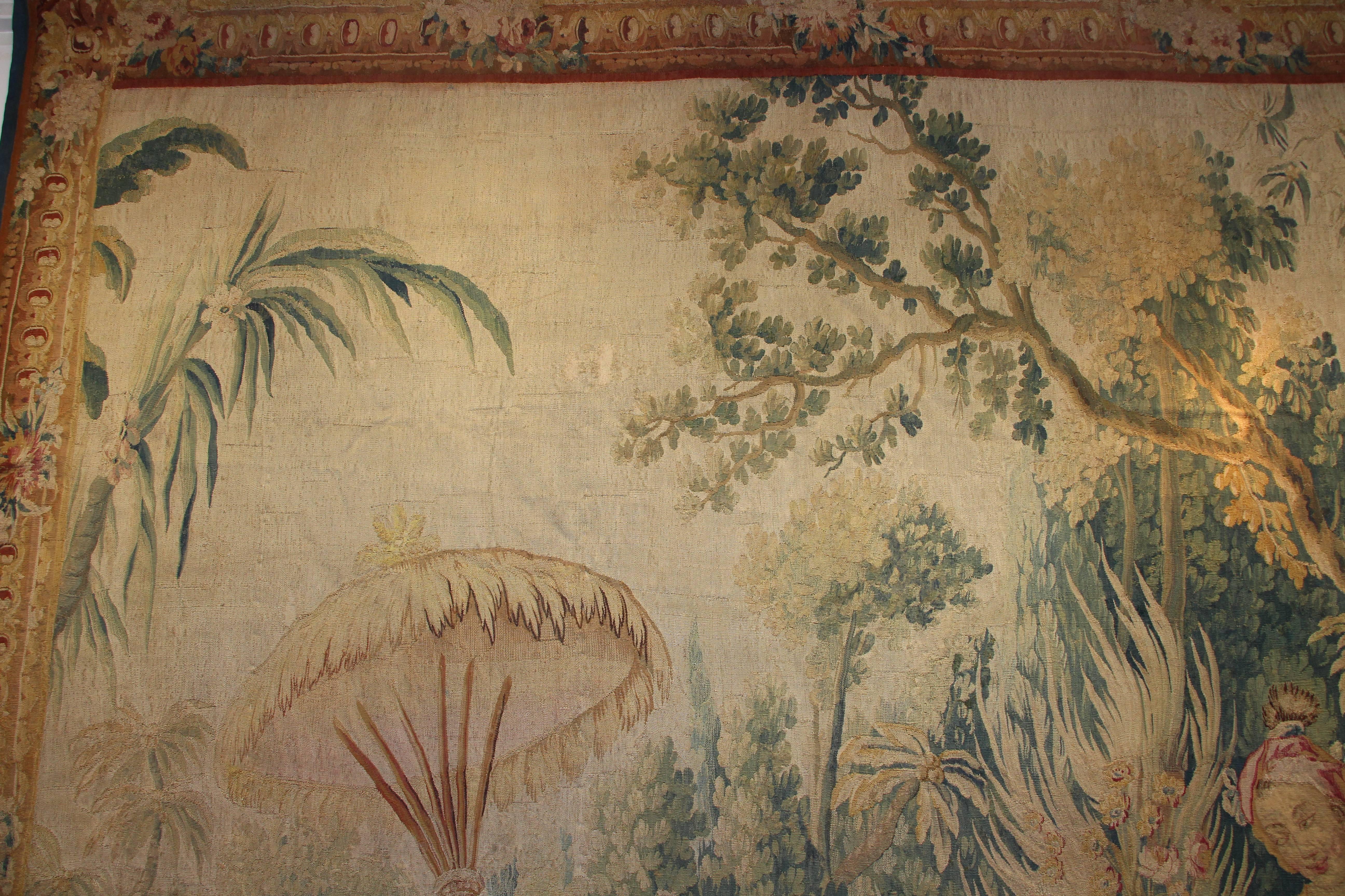 Hand-Woven 18th Century Tapestry Aubusson, 1754-1755 For Sale
