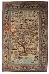 19th Century Kirman Laver Persian Carpet, Command of Shah
