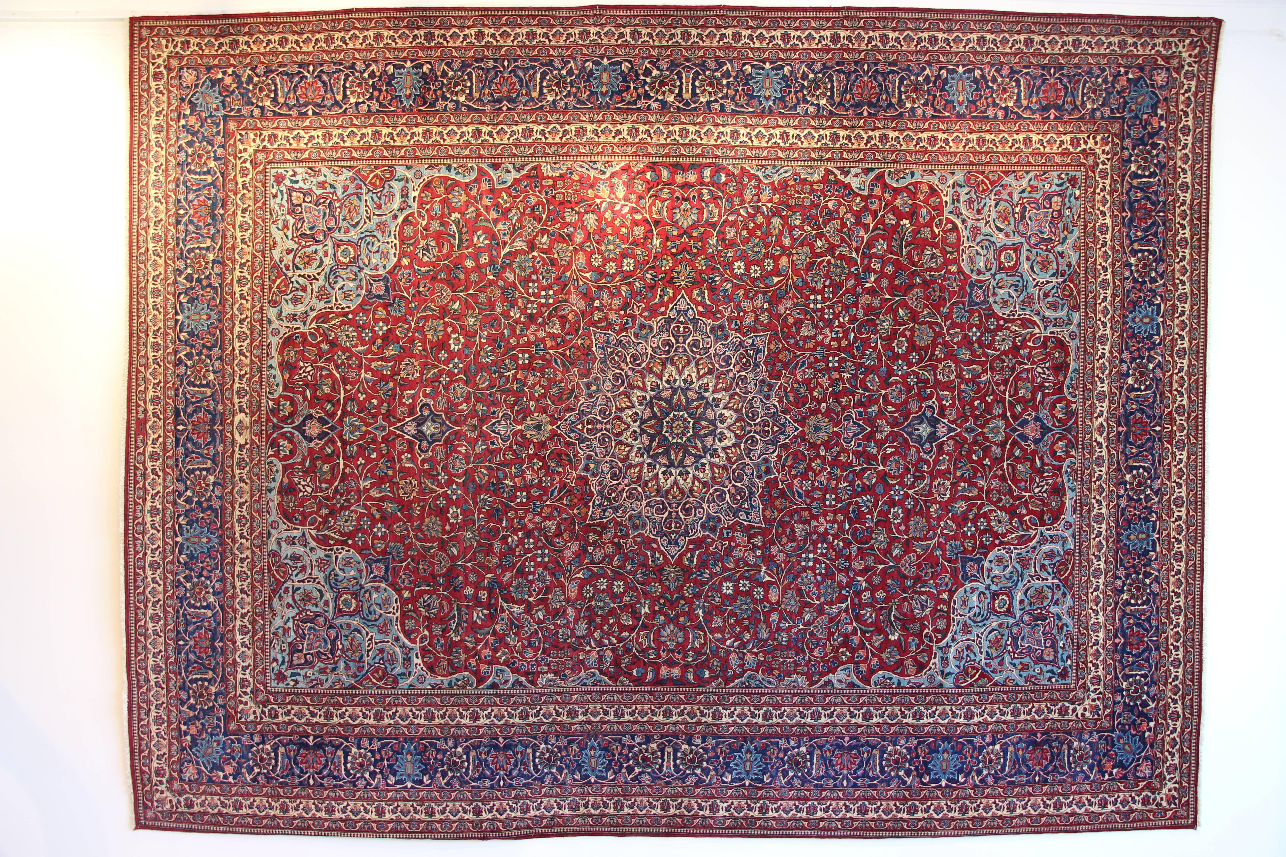 Persian Early 20th Century Ispahan Rug, Imperial Workshop of Shah, circa 1920, Iran For Sale